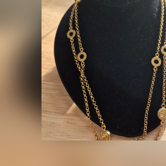 Vintage Christian Dior Druzy  Gold Plated  Station Statement Necklace - Picture 7 of 11